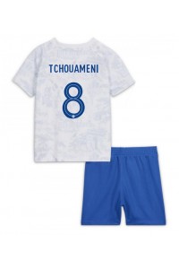 Frankrijk Aurelien Tchouameni #8 Babytruitje Uit tenue Kind WK 2022 Korte Mouw (+ Korte broeken)